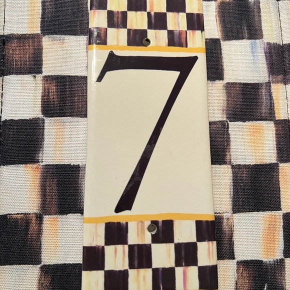 Mackenzie Childs Courtly Check ceramic house number - Picture 5 of 8
